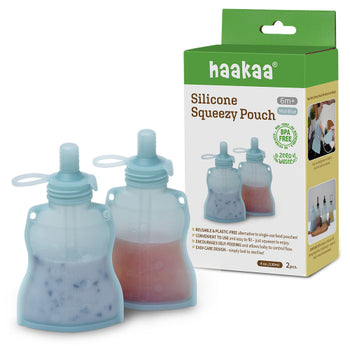 Haakaa Silicone Yummy Pouch – Reusable Baby Food Squeeze Pouch 4.5oz / 130ml