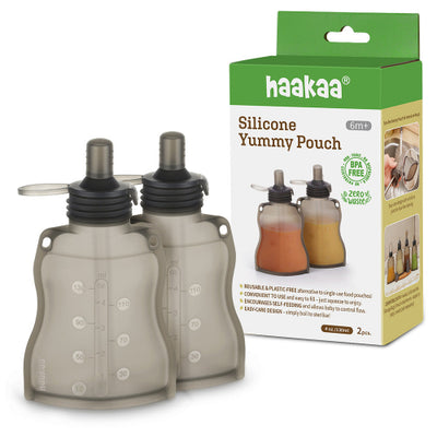 Haakaa Silicone Yummy Pouch – Reusable Baby Food Squeeze Pouch 4.5oz / 130ml