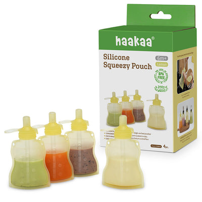 Haakaa Silicone Yummy Pouch – Reusable Baby Food Squeeze Pouch 4.5oz / 130ml