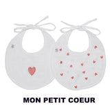 Premium Set of 2 Soft Cotton Gauze Newborn Bibs