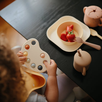 Mushie Paint Palette Press Toy – Sensory Pop Toy for Babies
