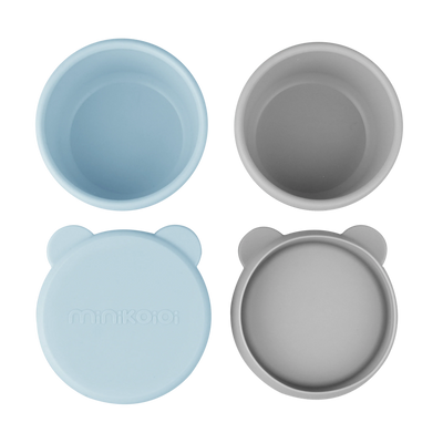 Suction Silicone Snack Cups with Lid – 135ml Food-Grade BLW Storage Set (2.9 in)