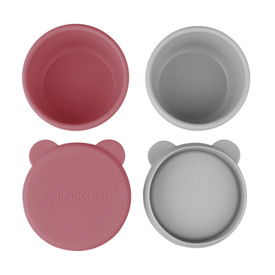 Suction Silicone Snack Cups with Lid – 135ml Food-Grade BLW Storage Set (2.9 in)