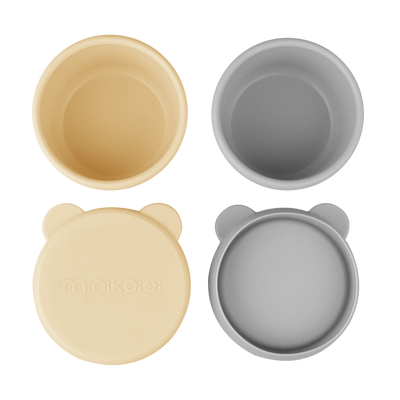Suction Silicone Snack Cups with Lid – 135ml Food-Grade BLW Storage Set (2.9 in)