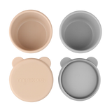 Suction Silicone Snack Cups with Lid – 135ml Food-Grade BLW Storage Set (2.9 in)