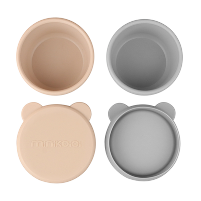 Suction Silicone Snack Cups with Lid – 135ml Food-Grade BLW Storage Set (2.9 in)