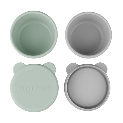 Suction Silicone Snack Cups with Lid – 135ml Food-Grade BLW Storage Set (2.9 in)