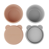 Suction Silicone Snack Cups with Lid – 135ml Food-Grade BLW Storage Set (2.9 in)