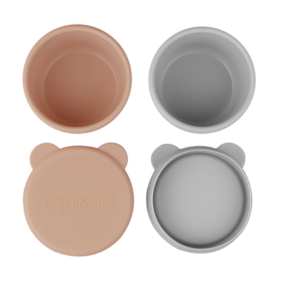 Suction Silicone Snack Cups with Lid – 135ml Food-Grade BLW Storage Set (2.9 in)