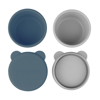 Suction Silicone Snack Cups with Lid – 135ml Food-Grade BLW Storage Set (2.9 in)