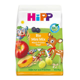 Hipp Bio Mini Mix snack package with cartoon animals and fruits on a white background
