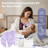 Momfann 58-Piece Breastfeeding Essentials Kit – Hot & Cold Packs, Colostrum Collectors & Milk Bags