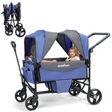 Momfann 4-in-1 Double Stroller Wagon – Stroller, Lay-Flat, Wagon & Bench Modes