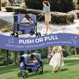 Momfann 4-in-1 Double Stroller Wagon – Stroller, Lay-Flat, Wagon & Bench Modes