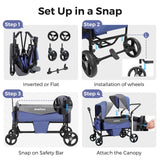 Momfann 4-in-1 Double Stroller Wagon – Stroller, Lay-Flat, Wagon & Bench Modes