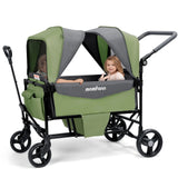 Momfann 4-in-1 Double Stroller Wagon – Stroller, Lay-Flat, Wagon & Bench Modes