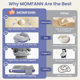 Momfann Memory Foam Nursing Pillow with Side Guard & Waist Strap