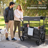 Momfann 4-in-1 Double Stroller Wagon – Stroller, Lay-Flat, Wagon & Bench Modes