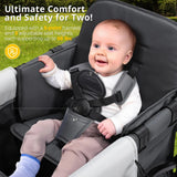 Momfann 4-in-1 Double Stroller Wagon – Stroller, Lay-Flat, Wagon & Bench Modes