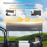 Momfann 4-in-1 Double Stroller Wagon – Stroller, Lay-Flat, Wagon & Bench Modes