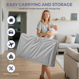 Momfann 4-in-1 Bedside Bassinet – Bedside Sleeper with Mesh Sides, Wheels & Storage