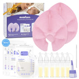 Momfann 58-Piece Breastfeeding Essentials Kit – Hot & Cold Packs, Colostrum Collectors & Milk Bags