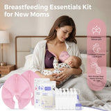 Momfann 58-Piece Breastfeeding Essentials Kit – Hot & Cold Packs, Colostrum Collectors & Milk Bags