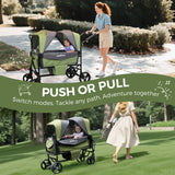 Momfann 4-in-1 Double Stroller Wagon – Stroller, Lay-Flat, Wagon & Bench Modes