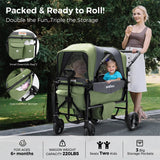 Momfann 4-in-1 Double Stroller Wagon – Stroller, Lay-Flat, Wagon & Bench Modes