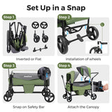Momfann 4-in-1 Double Stroller Wagon – Stroller, Lay-Flat, Wagon & Bench Modes