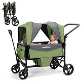 Momfann 4-in-1 Double Stroller Wagon – Stroller, Lay-Flat, Wagon & Bench Modes