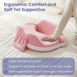 Momfann Memory Foam Nursing Pillow with Side Guard & Waist Strap
