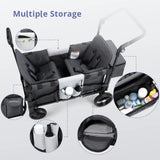 Momfann 4-in-1 Double Stroller Wagon – Stroller, Lay-Flat, Wagon & Bench Modes