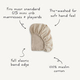 Mushie Mini Muslin Crib Sheet