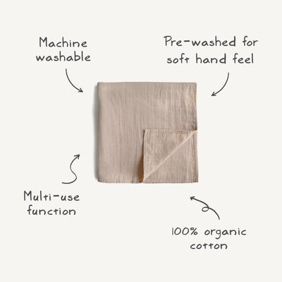 Mushie Organic Cotton Muslin Swaddle Blanket