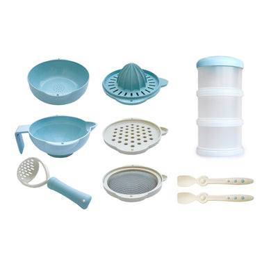 Baby Food Maker with Storage and Spoons Blue