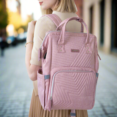 SUNVENO Quilted Diaper Bag Backpack – 13 Compartments