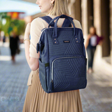 SUNVENO Quilted Diaper Bag Backpack – 13 Compartments