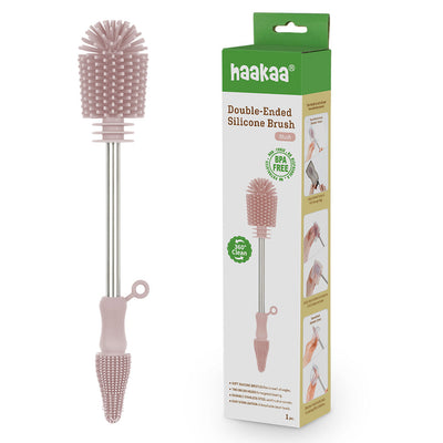 Haakaa Double-Ended Silicone Cleaning Brush – 360° Baby Bottle & Pump Cleaner