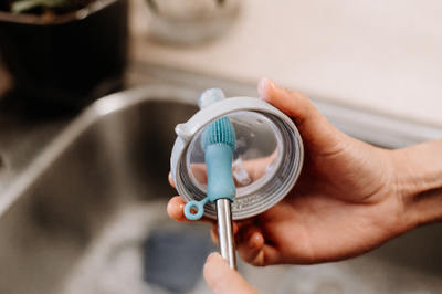 Haakaa Silicone Cleaning Brush Kit – Double-Ended Bottle Brush & Tube Brushes Set