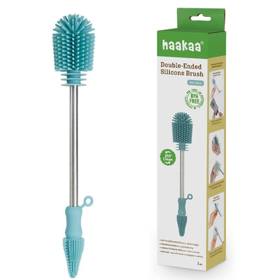 Haakaa Double-Ended Silicone Cleaning Brush – 360° Baby Bottle & Pump Cleaner