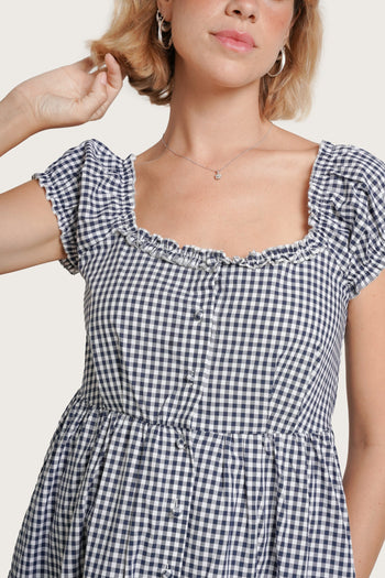 NOM Maternity Lily Gingham Maternity & Nursing Dress