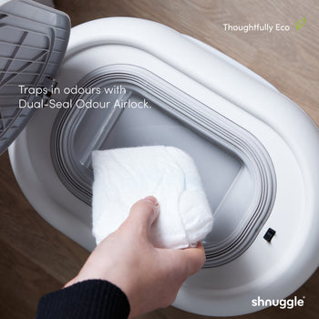 Changing Essentials Kit: Shnuggle Changing Mat + Diaper Pail + Better Bag Liners (90 Day Supply)