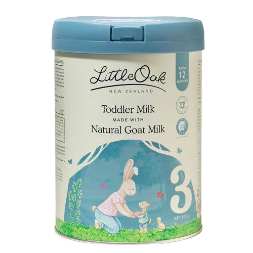 Little Oak toddler milk container with blue lid on a white background