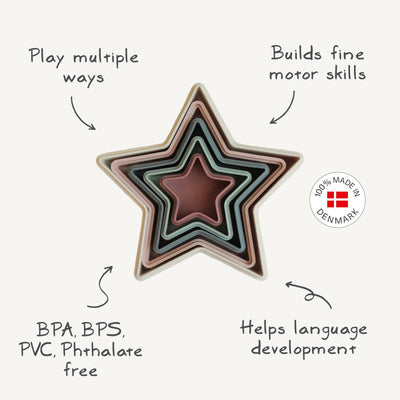Mushie Nesting Stars Toy – Stacking Toy for Toddlers