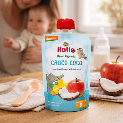 Holle Croco Coco – Pouch Apple & Mango With Coconut 100 g