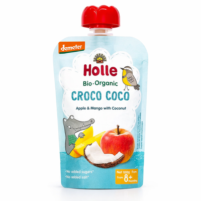 Holle Croco Coco – Pouch Apple & Mango With Coconut 100 g