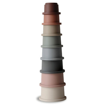 Mushie Stacking Cups Toy – Rundetårn Stacking Tower for Toddlers