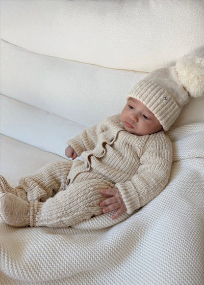 Classic Chunky Knit Jumpsuit - French Cream
