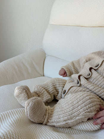 Organic Cotton Baby Booties - French Cream